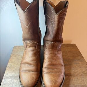 Justin Boots Tan Leather Women Size 7 Western Boots